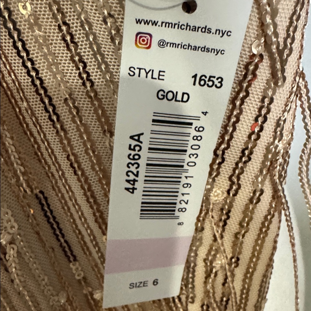 Embellished Sequin Fringe Power Mesh Dress W/Mock Halter & Elastic Waist - Picture 5 of 9